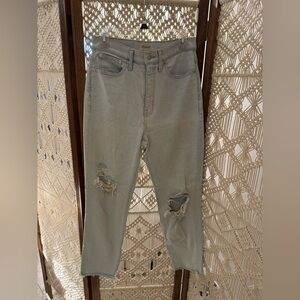 Mavi Light Wash Distressed High-Rise Jeans